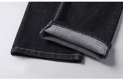 Image of 2025 Nuevos pantalones vaqueros elásticos para hombre, pantalones ajustados clásicos regulares de negocios, pantalones rectos negros y azules para hombre, ropa de marca, talla 28-40