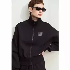 Amii-abrigo corto informal con cremallera para mujer, sudadera holgada de cuello alto, chaqueta deportiva de calle, Otoño, 2024, 12443222 - Eleganzie