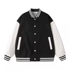 Image of Chaqueta Bomber hombres mujeres flocado Hip Hop suelta Casual Patchwork abrigo Unisex bordado High Street Varsity béisbol prendas de vestir