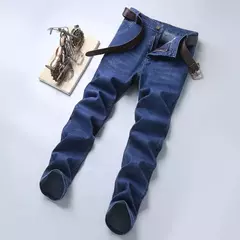 Nueva ropa de trabajo clásica para hombre, pantalones vaqueros de negocios de alta calidad, pantalones vaqueros elásticos rectos informales a la moda, ropa de marca masculina on internet