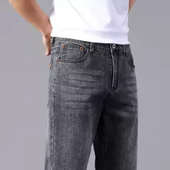 Pantalones vaqueros nuevos para hombre en primavera y verano 2025, algodón elástico de alta calidad, tubo recto suelto, pantalones elásticos de algodón a la moda 28-40 on internet
