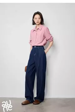 TOYUTH-Blusa Vintage de pana para mujer, camisa de manga larga con cuello vuelto, ropa de trabajo, Tops, Otoño, 2024 - Eleganzie