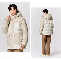 Image of Semir-Chaqueta de plumón de longitud media para hombre, abrigo suelto con capucha, ropa de trabajo al aire libre, abrigo estampado de estilo, Invierno