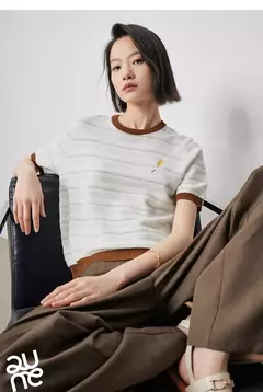 TOYOUTH-prendas de punto para mujer, Tops ahuecados con cuello redondo y contraste de Color, novedad de verano 2024 - Eleganzie