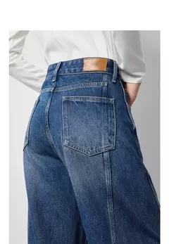 TOYOUTH-pantalones vaqueros de pierna ancha para mujer, Vaqueros largos de tiro alto con abertura, diseño perezoso, Otoño, 2024 - Eleganzie