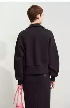 Amii-abrigo corto informal con cremallera para mujer, sudadera holgada de cuello alto, chaqueta deportiva de calle, Otoño, 2024, 12443222 - comprar en línea