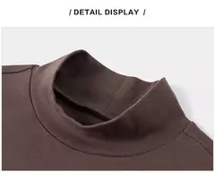 Semir-ropa interior de Cuello medio alto para hombre, cómoda, a la moda, microcepillada, capa Base Simple diaria