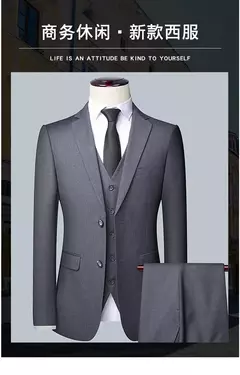 Traje de negocios de moda para hombre, Blazer, chaleco y pantalones, informal, Formal, profesional, Boutique, para boda, 3 piezas, M-6XL, 2024