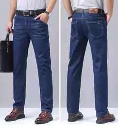 Image of Pantalones clásicos de negocios para hombre, Pantalón de algodón suave y cómodo, informal, elástico, ligero, de lujo, 2024