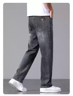 Pantalones vaqueros nuevos para hombre en primavera y verano 2025, algodón elástico de alta calidad, tubo recto suelto, pantalones elásticos de algodón a la moda 28-40 - online store