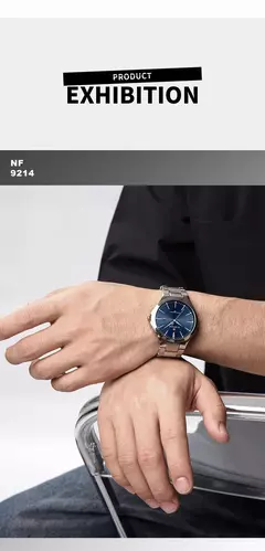 Imagen de NAVIFORCE, diseño Original, relojes de moda para hombre, calendario Simple de acero inoxidable, relojes de pulsera impermeables para hombre, reloj Masculino