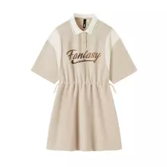 Semir-Vestido corto holgado con contraste de letras para mujer, con cintura ropa Retro, Polo, verano, 2023 - Eleganzie