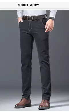 Pantalones vaqueros ajustados de talla grande 28-40 para hombre, pantalones suaves avanzados clásicos informales a la moda, pantalones elásticos que combinan con todo de marca para hombre - online store