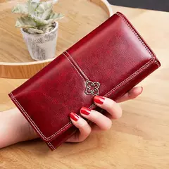 Cartera de piel para mujer Carteras largas de lujo para mujer, monederos a la moda, bolsas para dinero, bolsos 2022, tarjetero para mujer - tienda en línea