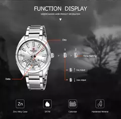 NAVIFORCE, reloj informal clásico para hombre, teel de acero inoxidable, relojes deportivos impermeables para hombre, reloj con indicador de fecha de cuarzo, reloj Masculino