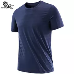 Camiseta para hombre L-6XL 7XL 8XL, novedad de verano, camiseta de manga corta para hombre, camiseta elástica con estampado para Fitness para hombre, camisetas informales de secado rápido 9116