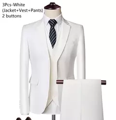 Trajes para hombres elegantes, Blazers de 3 piezas, 2 conjuntos, chaquetas de boda, chaleco, pantalones, moda de lujo, traje completo clásico, traje Formal 2025