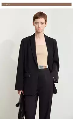 Amii-abrigo de sastre minimalista para mujer, chaqueta holgada de longitud media con cuello de solapa y estampado de retazos, para oficina, novedad de otoño, 2024, 12443016 en internet