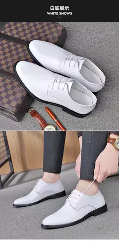Zapatos de cuero genuino con cordones para hombre, calzado Formal de negocios, corte bajo, rendimiento coreano, boda