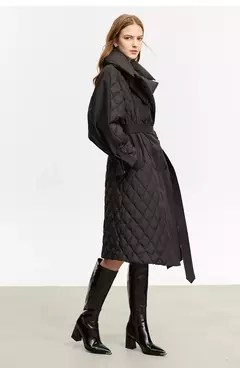 AMII minimalista 2023 abrigos de invierno para mujer, chaquetas femeninas desmontables con cuello largo y cálido Simple y doble botonadura 12324016 en internet