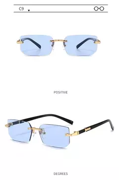 Gafas de sol sin montura a la moda para hombres y mujeres, gafas de sol sin marco populares, gafas de sol clásicas para hombre y mujer, gafas de sol cuadradas pequeñas para viajar en verano