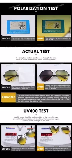 Gafas de sol fotocromáticas polarizadas para hombre, gafas de visión nocturna diurna de aviación para conducir, gafas Anti-UV, gafas de sol masculinas - tienda en línea