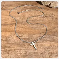 Vnox Collares cruzados para hombres y mujeres, colgante de cruz gruesa de acero inoxidable de color negro y plateado simple con cadena de caja en internet