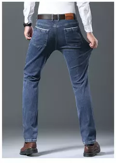 Pantalones vaqueros ajustados de talla grande 28-40 para hombre, pantalones suaves avanzados clásicos informales a la moda, pantalones elásticos que combinan con todo de marca para hombre
