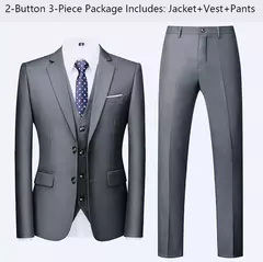 Trajes de hombre para boda, 2 piezas, 3 conjuntos, chaquetas, chaleco, pantalones, Blazers, abrigos formales elegantes, traje clásico completo 2024 de alta calidad - buy online
