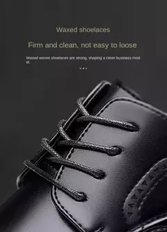 Imagen de Zapatos Oxford clásicos de cuero con cordones para hombre, zapatos planos formales para oficina, fiesta de boda