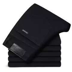 Pantalones vaqueros elásticos para hombre, vaqueros de estilo clásico, ajustados, informales, de marca, 2023 - online store