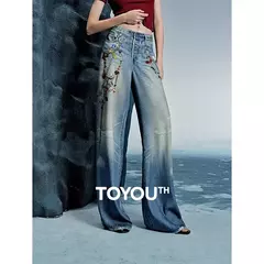 TOYOUTH Mujer Denim Jean 2025 Primavera Nuevos pantalones largos 8518053