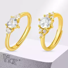 Anillo de Promesa de Circón con Corazón – Elegancia Ajustable