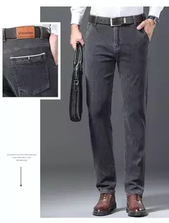 Pantalones vaqueros ajustados de talla grande 28-40 para hombre, pantalones suaves avanzados clásicos informales a la moda, pantalones elásticos que combinan con todo de marca para hombre - online store