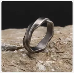 Vnox 2025 Nuevo anillo Mobius para hombres y niños, banda para el dedo de acero inoxidable trenzado oxidado, regalo de aniversario de amor sin fin retro para él - Eleganzie
