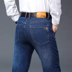 Pantalones de negocios clásicos de talla grande 28-46 para primavera y otoño, pantalones vaqueros informales a la moda de marca para hombre, pantalones vaqueros rectos elásticos