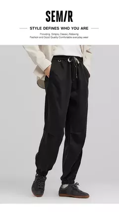 Semir pantalones casuales hombres 2025 nueva primavera pantalones sueltos con puños pantalones largos de cintura elástica versátiles de moda on internet