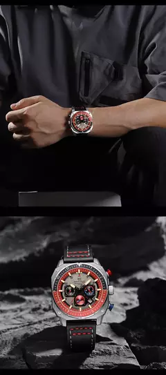 NAVIFORCE, relojes deportivos multifunción resistentes al agua para hombre, reloj de pulsera cuadrado luminoso analógico de cuarzo de marca de lujo de cuero de moda en internet