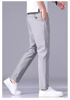 2025 Joggers de verano para hombre, tela fina de seda de hielo, pantalones casuales elásticos de cuatro lados, pantalones Cargo, ropa de calle, pantalones de chándal - buy online