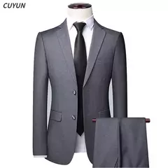 Trajes de hombre de alta calidad para boda, 2 piezas, 3 conjuntos de Blazers, chaquetas formales elegantes, chaleco, pantalones, abrigos, traje clásico completo 2024