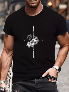 Camiseta estampada de cuello redondo de manga corta de verano para hombre, camiseta cómoda informal