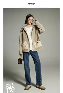 Toyouth-Chaqueta de terciopelo de doble cara para mujer, abrigo holgado grueso con capucha de manga larga para invierno, Tops informales versátiles con bolsillo de retales 2024