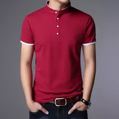 Polo informal de negocios para hombre, camiseta de manga corta, Top de algodón sólido cómodo y transpirable de verano - buy online