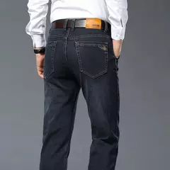 Pantalones de negocios clásicos de talla grande 28-46 para primavera y otoño, pantalones vaqueros informales a la moda de marca para hombre, pantalones vaqueros rectos elásticos - online store