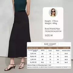 Image of AMII falda minimalista sirena para mujer 2025 primavera nueva elegante Oficina señora sólido longitud media faldas elásticas delgadas 12521065