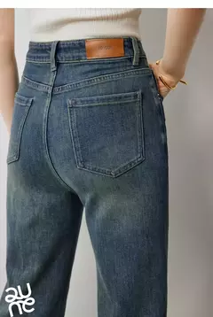 TOYOUTH-pantalones vaqueros de mezclilla para mujer, Vaqueros largos de cintura alta con forma de pera lavada a la piedra, novedad de otoño, 2024 - comprar en línea