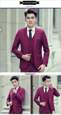Trajes para hombre, boda, elegante, 3 piezas, 2 conjuntos, chaquetas completas para novio de alta calidad, chaleco, pantalones, Blazers de lujo, ropa Formal 2024 on internet