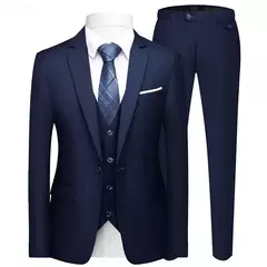 Traje elegante para hombre para boda, 3 piezas, 2 conjuntos, Blazers, chaquetas completas, chaleco, pantalones, abrigos de lujo a la moda, traje clásico Formal 2025 - Eleganzie