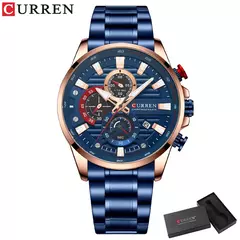 Relojes de pulsera CURREN deportivos informales de cuarzo con cronógrafo, reloj de acero inoxidable a la moda para hombre, reloj con fecha automática para hombre - comprar en línea