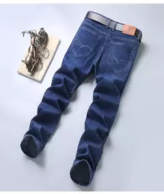 Nueva ropa de trabajo clásica para hombre, pantalones vaqueros de negocios de alta calidad, pantalones vaqueros elásticos rectos informales a la moda, ropa de marca masculina